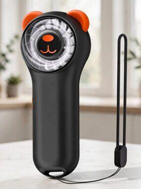 Cute Bear Mini Handheld Portable Fan 11000RPM Rechargeable - Black